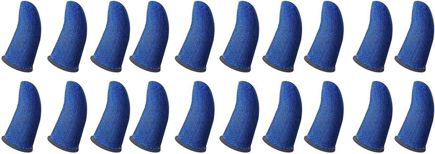 Finger Sleeves 100PCS Finger Sleeve Seamless Anti-Sweat Breathable Gloves Sensitive Touch Screen(Blue)
