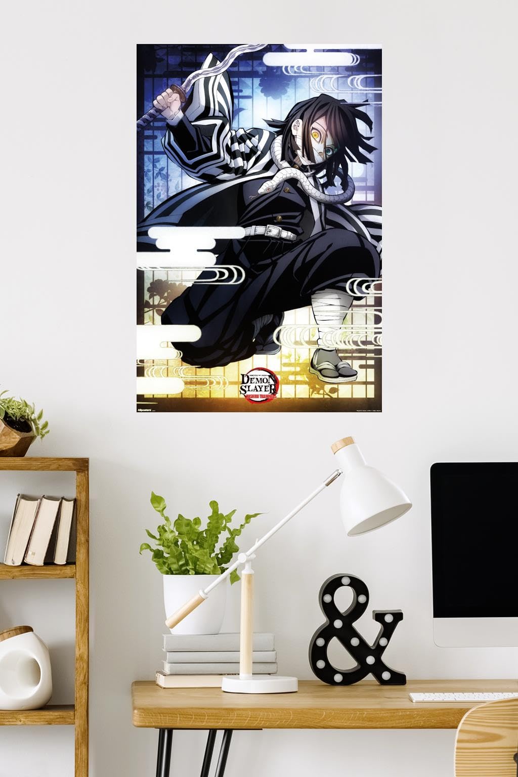 Demon Slayer Hashira Canvas Wall Art Print - 24x36 Inch (60x90cm) Framed-Style Anime Poster, Home Decor