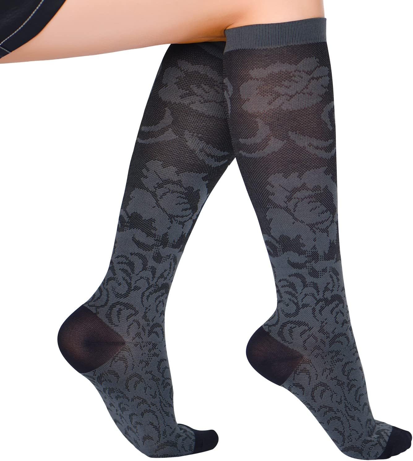 Lavencious Compression Socks 6 Pairs 8-15mmHg for Women Shoe Size 6-10, Sock Size 9-11, 6 Pairs