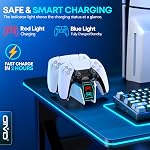 PS5 Charging Station, PS5 Controller Charger Station for Dualsense Controller, OIVO PS5 Charger for PlayStation 5 Dual Controller, PS5 Controller Charger with 2 Types of Cables