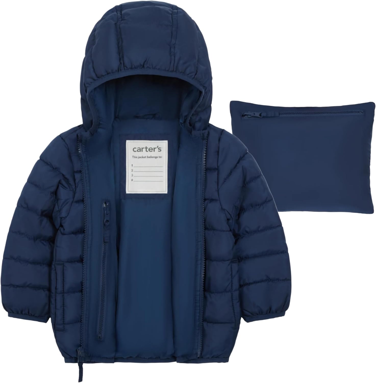 Carter's Boys' Stuff-a-puff Midweight Packable Puffer Jacket With Pouch