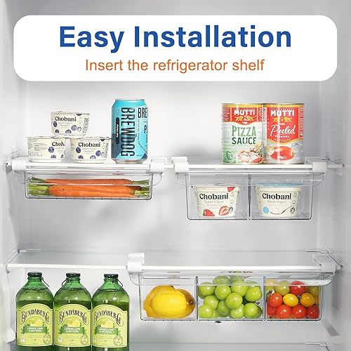 Miniatura 4 de Organizador extraíble de cajones para refrigerador, contenedores de almacenamiento debajo del estante para organización de refrigerador para frutas,