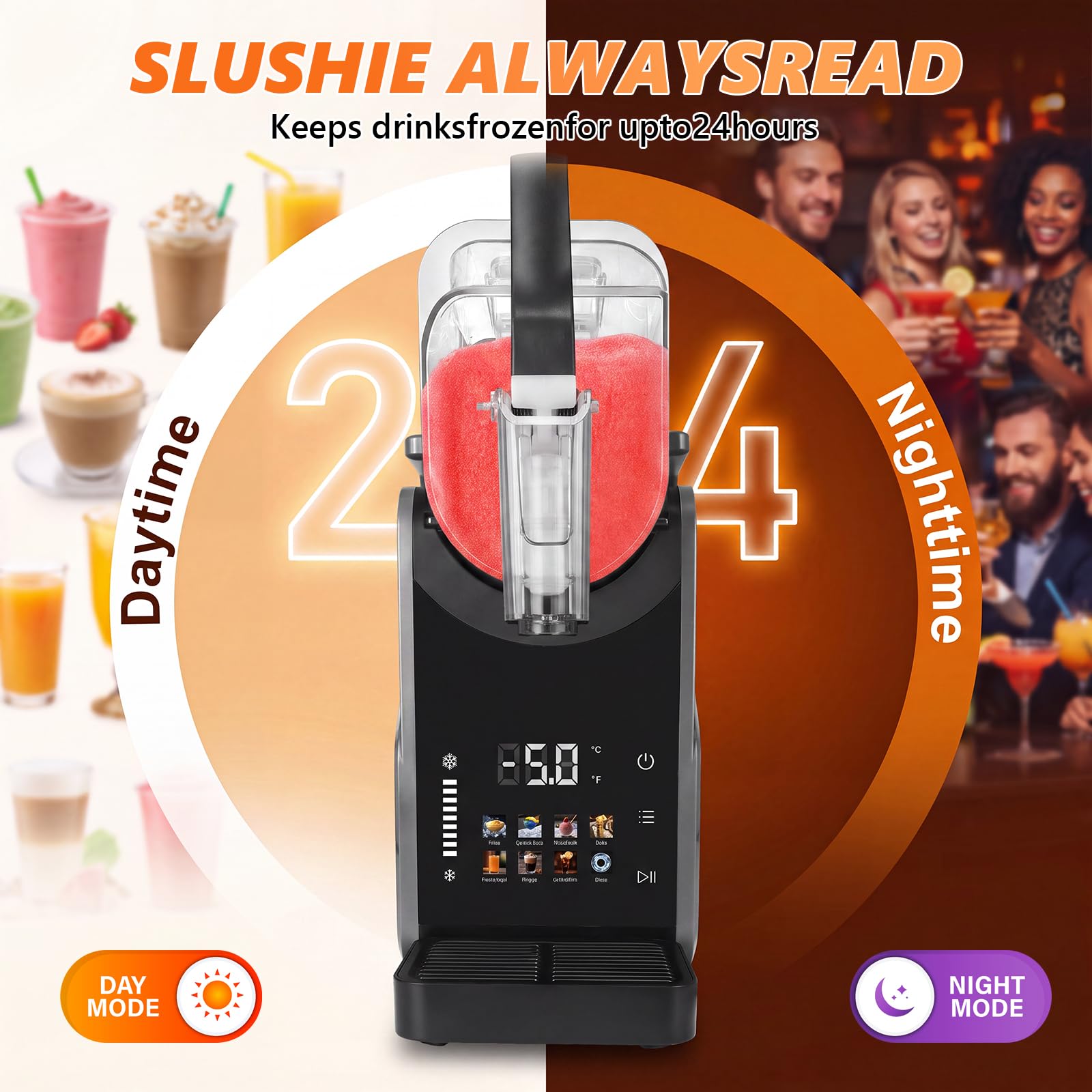 Máquina de granizado Granizadora Heladera capacidad de 2.5L Slushie Maker