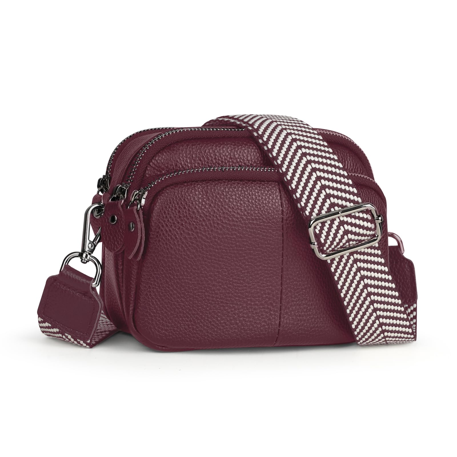 befen Crossbody Bag Damen Echtes Leder Umhängetasche Klein Damen Handytasche zum Umhängen, Moderne Handtasche Taschen mit Breitem Schultergurt für Arbeiten Einkaufen Reisen