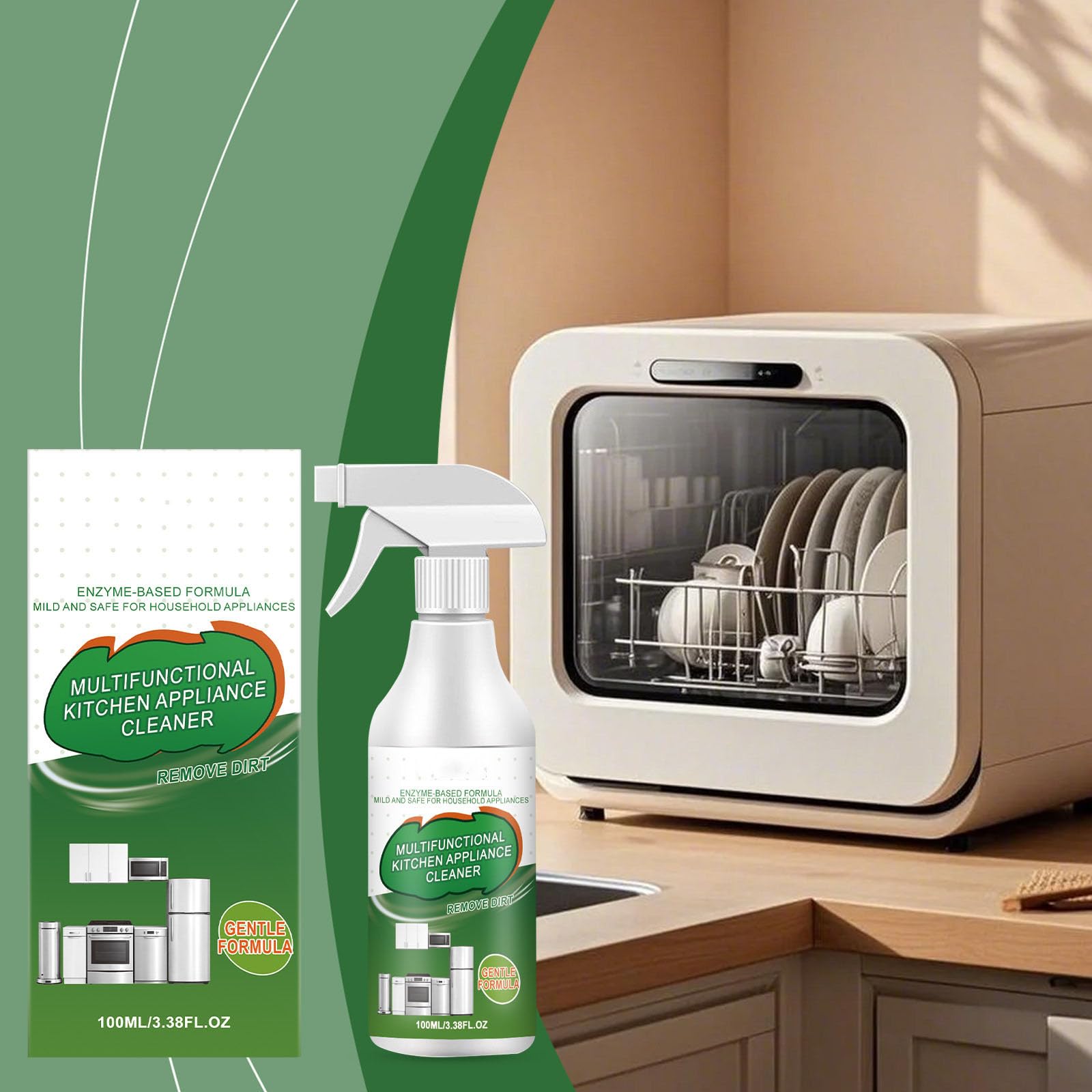 Detergente schiumogeno enzimatico multiuso, spray detergente per elettrodomestici da cucina, sgrassatore resistente per rimuovere macchie, versatile, potente e perfetto per la casa (3Pcs)