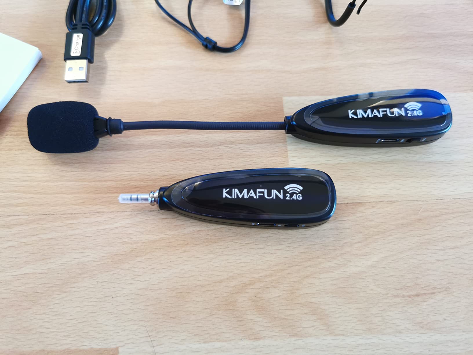 KIMAFUN 2.4G Drahtloses Mikrofon-Set – Headset & Lavalier, Bis Zu 50 M Reichweite, 8 H Laufzeit