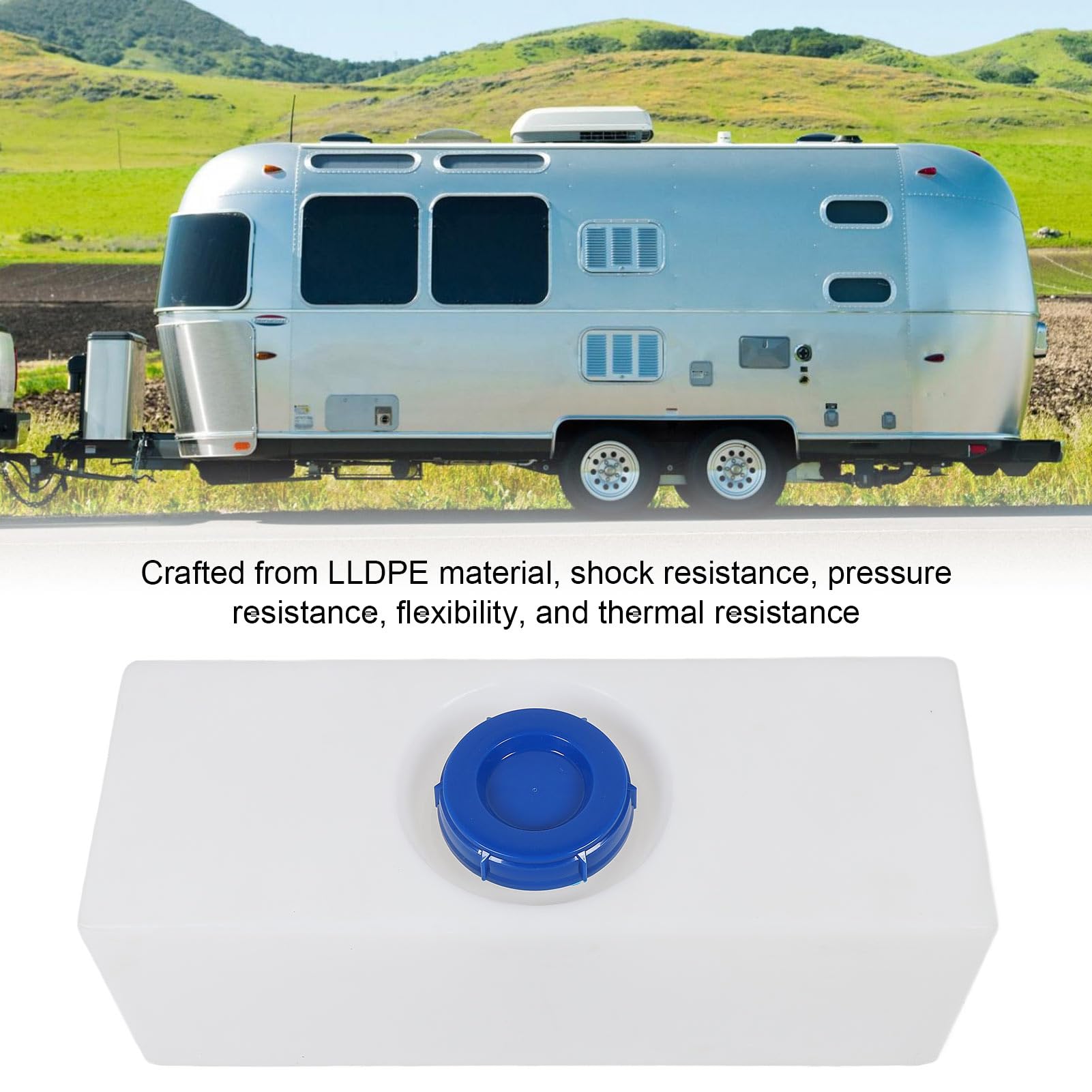 Réservoir de Rétention D'eau Douce pour Camping-car, Résistance aux Chocs, flexibilité Thermique, Réservoirs de Stockage de 15 Gallons, Remorque, Camping-car, Bateau, Yacht