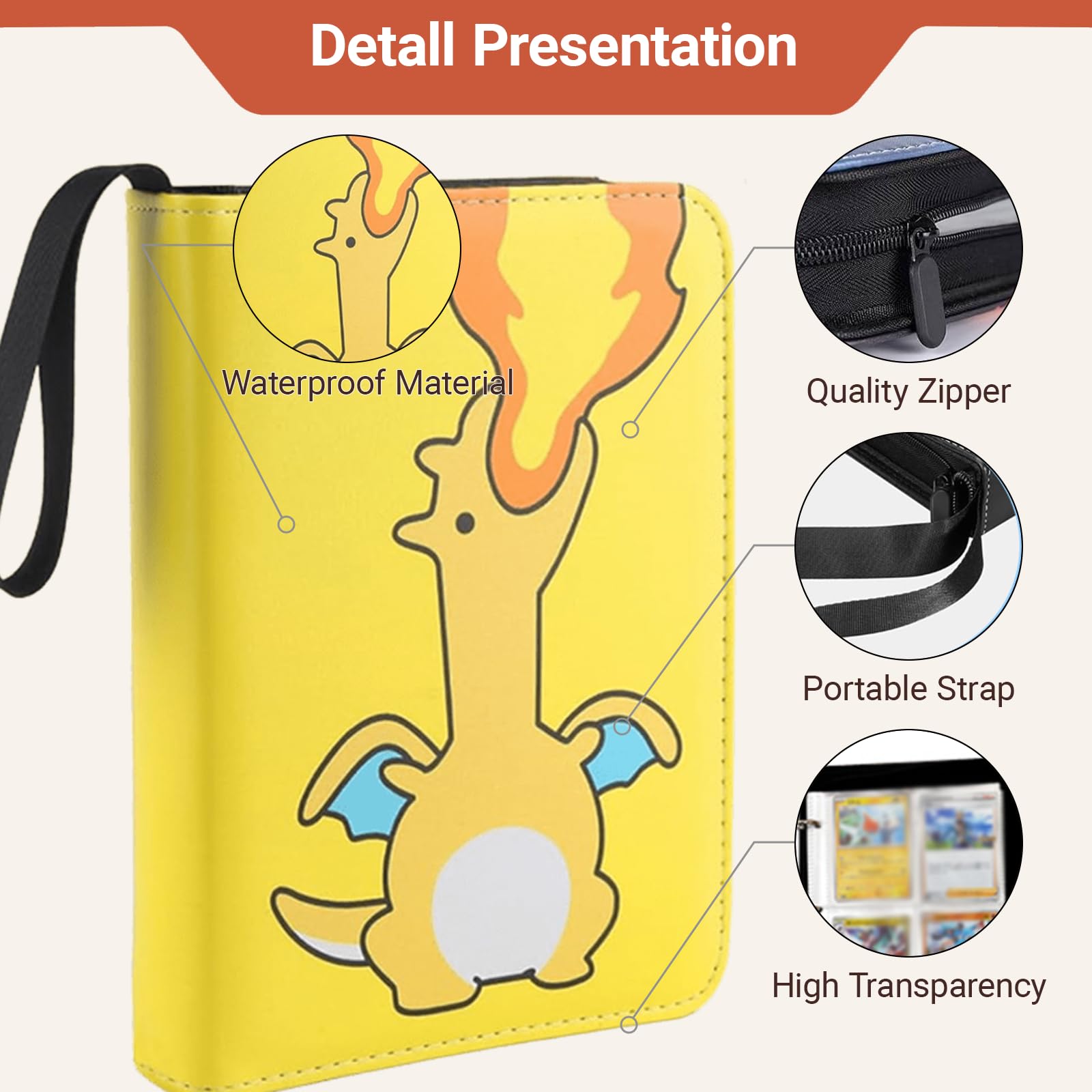 ZHUIYIWIN 4-Pocket Trading Card Binder,400 Pockets Card Binder Folder - Image 4