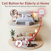 Vista 6 de CallToU Caregiver Pager Wireless Call Button Nurse Alert System 500+ Feet for Home/Elderly/Patient/Disabled 06WS (2 Receiver 1 Round Button