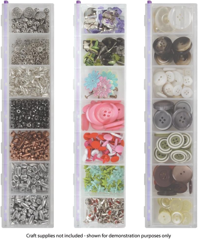 Craft Mates Items Craft & Sewing Supplies Storage, 7 Locking Compartments (3XL), Clear Lids