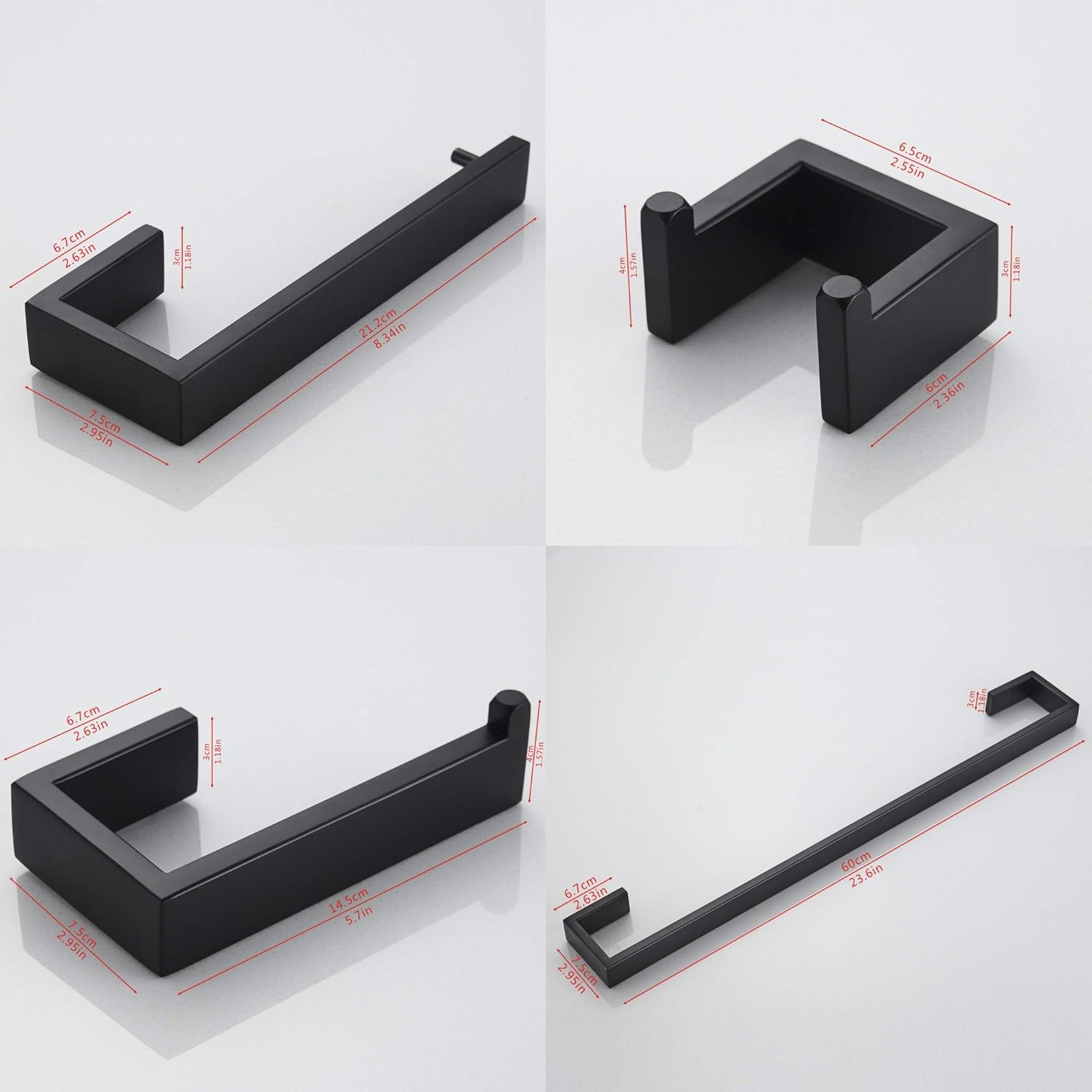 Crаzу Dеаlѕ JunSun 4-Piece Bathroom Accessory Set (Towel Bar Toilet Paper Holder Robe Hook Towel Holder) Contemporary Bathroom Hardware Accessories Sets Wall Mounted - Stainless Steel Matte Black Frее Shірріng 🛒 JunSun 4-Piece Bathroom Accessory Set (Towel Bar Toilet Paper Holder Robe Hook Towel Holder) Contemporary Bathroom Hardware Accessories Sets Wall Mounted - Stainless Steel Matte Black