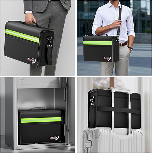 Miniatura 7 de DocSafe Bolsa de documentos grande ignífuga y resistente al agua de 5200F con múltiples bolsillos, organizador de almacenamiento de archivos de 17 x