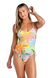 Hobie Womens Side Shirred One Piece Swimsuit