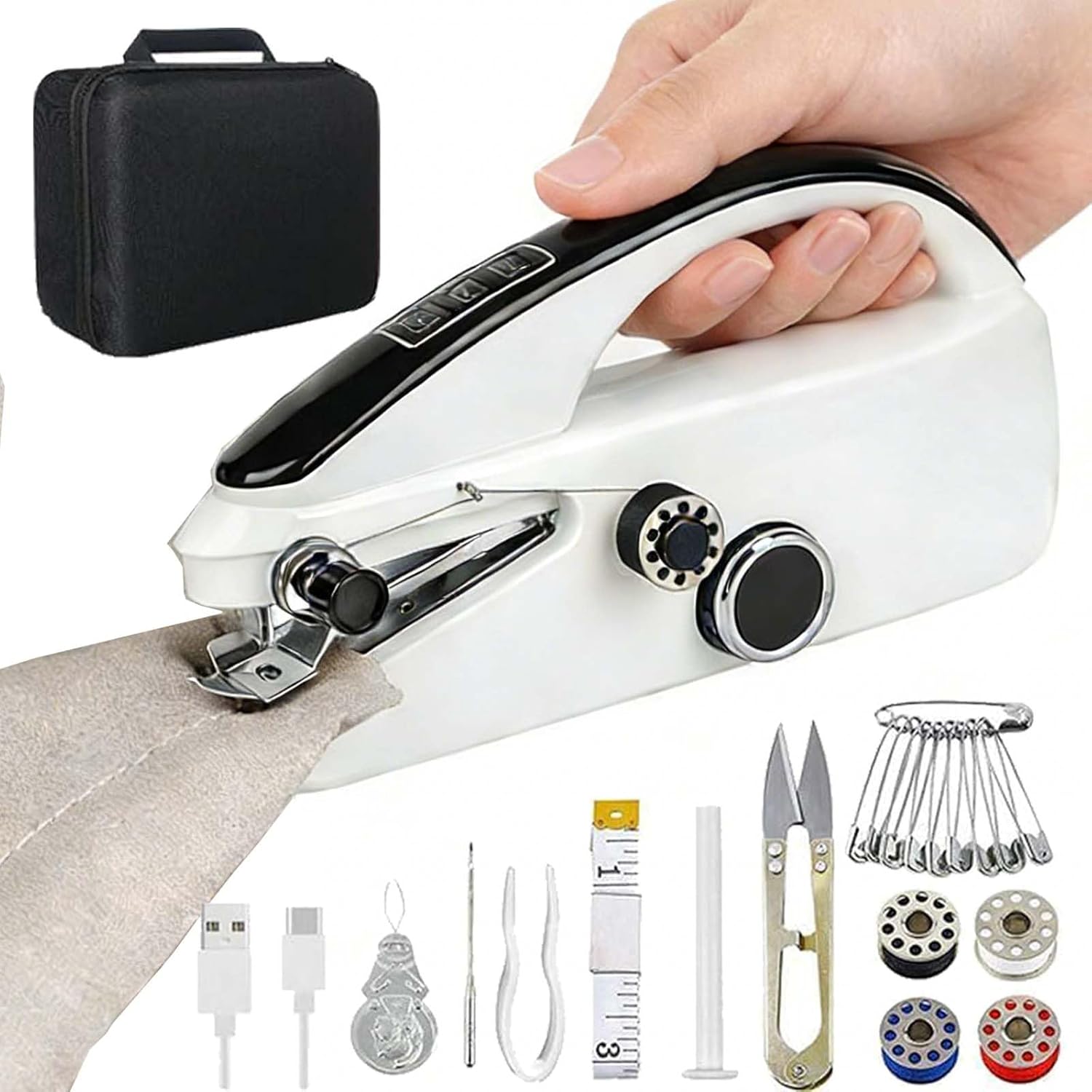 2026 New Portable Mini Handheld Sewing Machine kit, Easy to Use, Compact & Lightweight, Complete Accessories included, for Home, Dorm & DIY Beginners