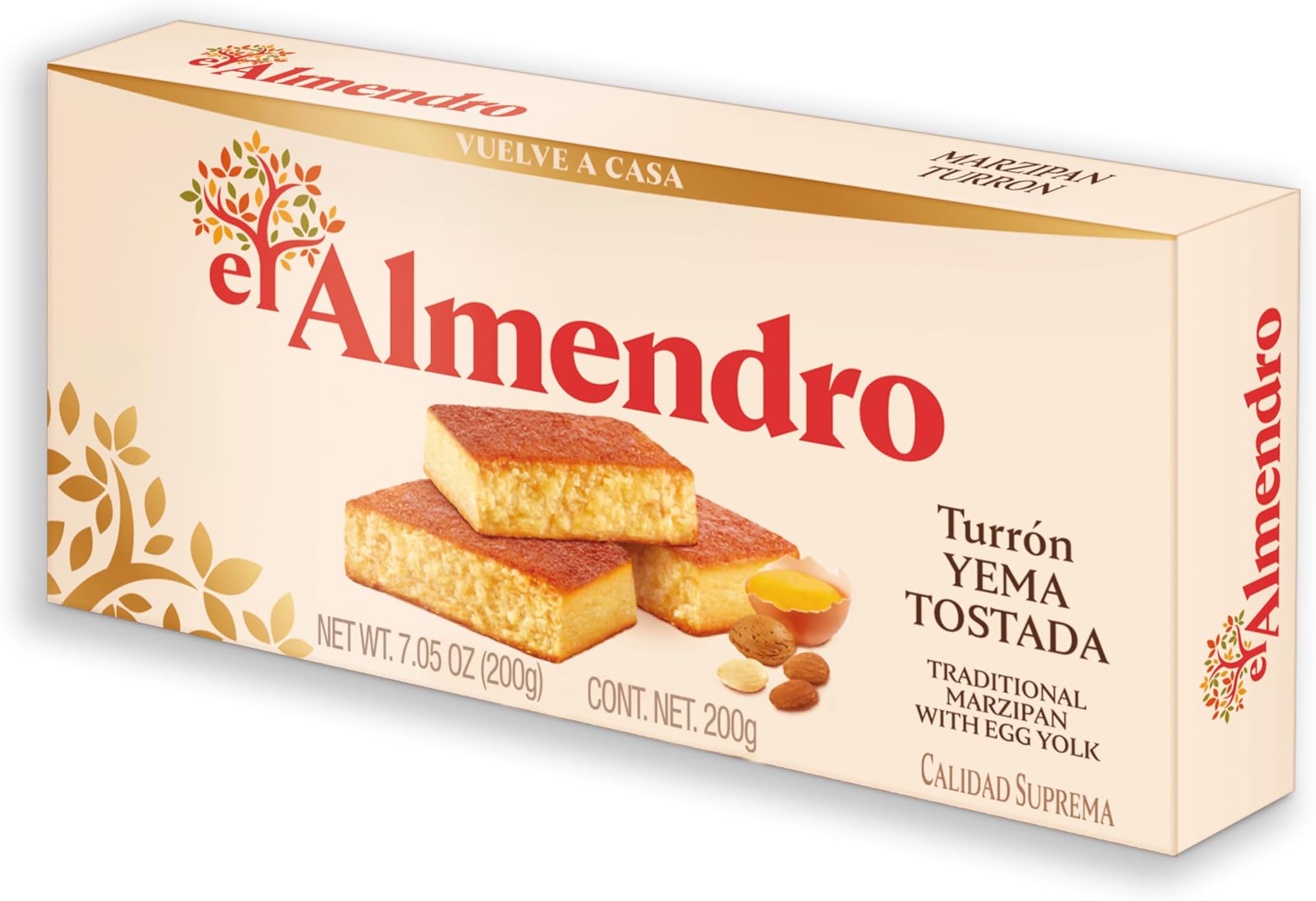 El Almendro Sweet Toasted Egg Yolk Custard Nougat - Turron de Yema Tostada