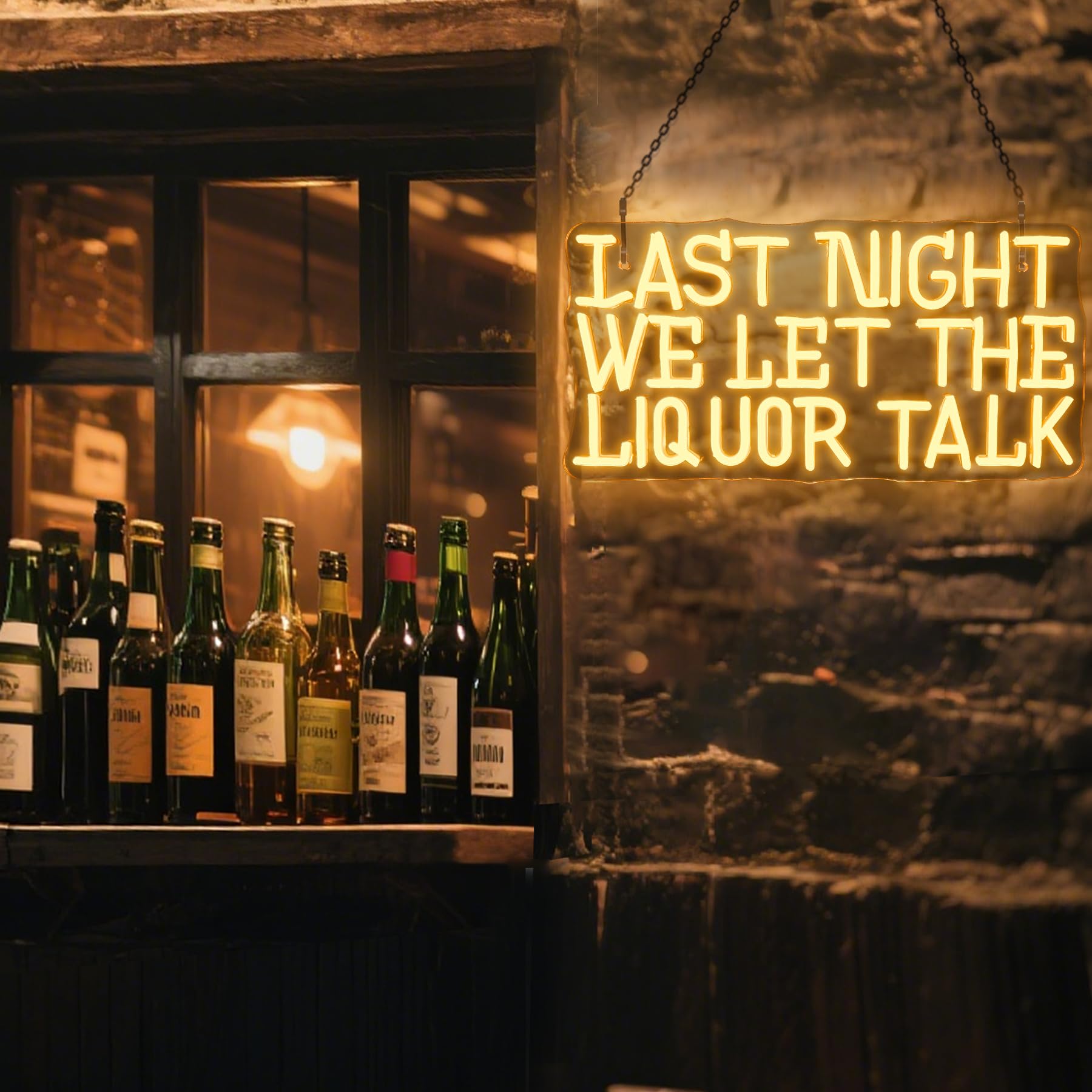 Horseneon Last Night We Let the Liquor Talk Neon Sign LED Bar Neon Mural Led Neon Lights Signs Lampe Neon USB-Powered LED Bar Wall Decor for Home Bars Taverns & Party Basements,Drinking Themed Decor - Image 3