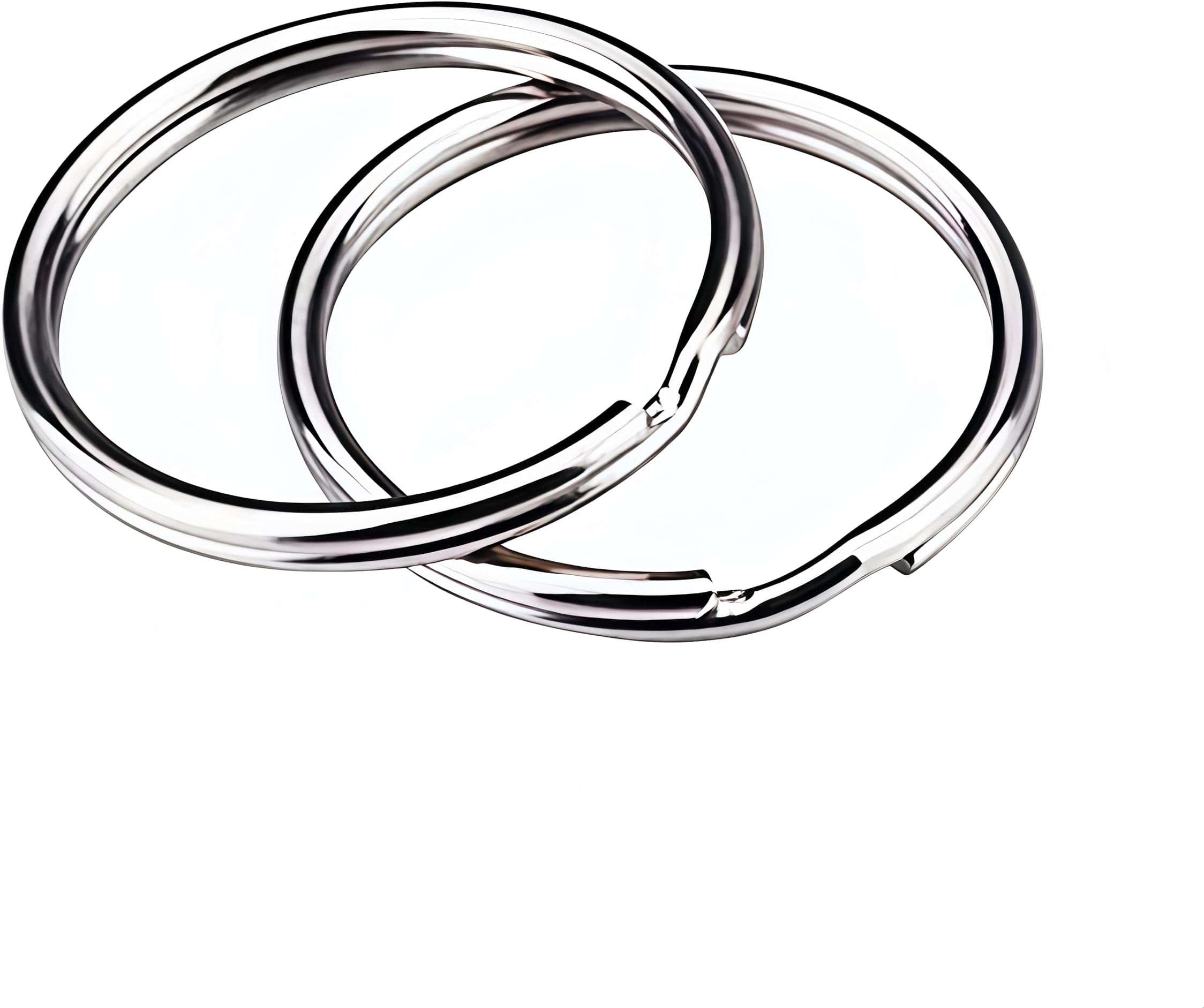 KINGFOREST 100-Pack Split Key Rings (1 Inch/25mm) - Silver Nickel Metal Keychain Rings for Keys, DIY Crafts, Bags & Accessories - Durable Bulk Keyring Hardware with Smooth Edges