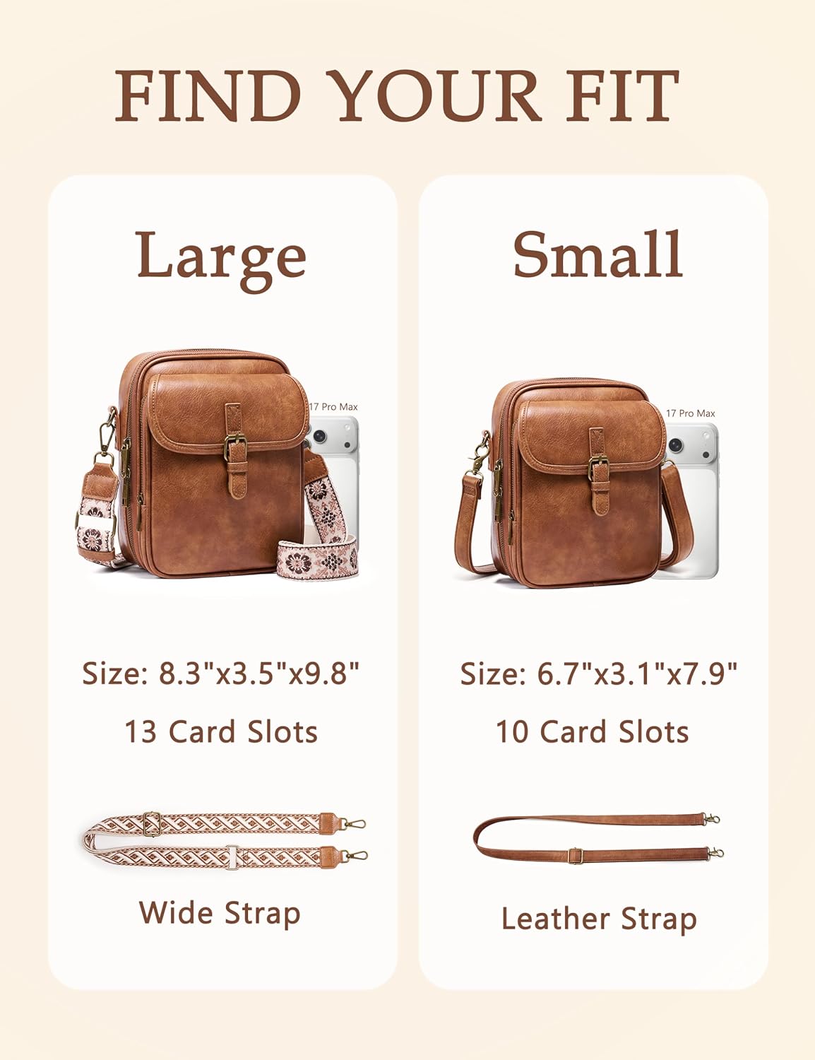 Crossbody Bag for Women Men, Vegan Leather Anti-Theft Messenger Shoulder Bag, Vintage Cross Body Purse with Card Slots - Image 4