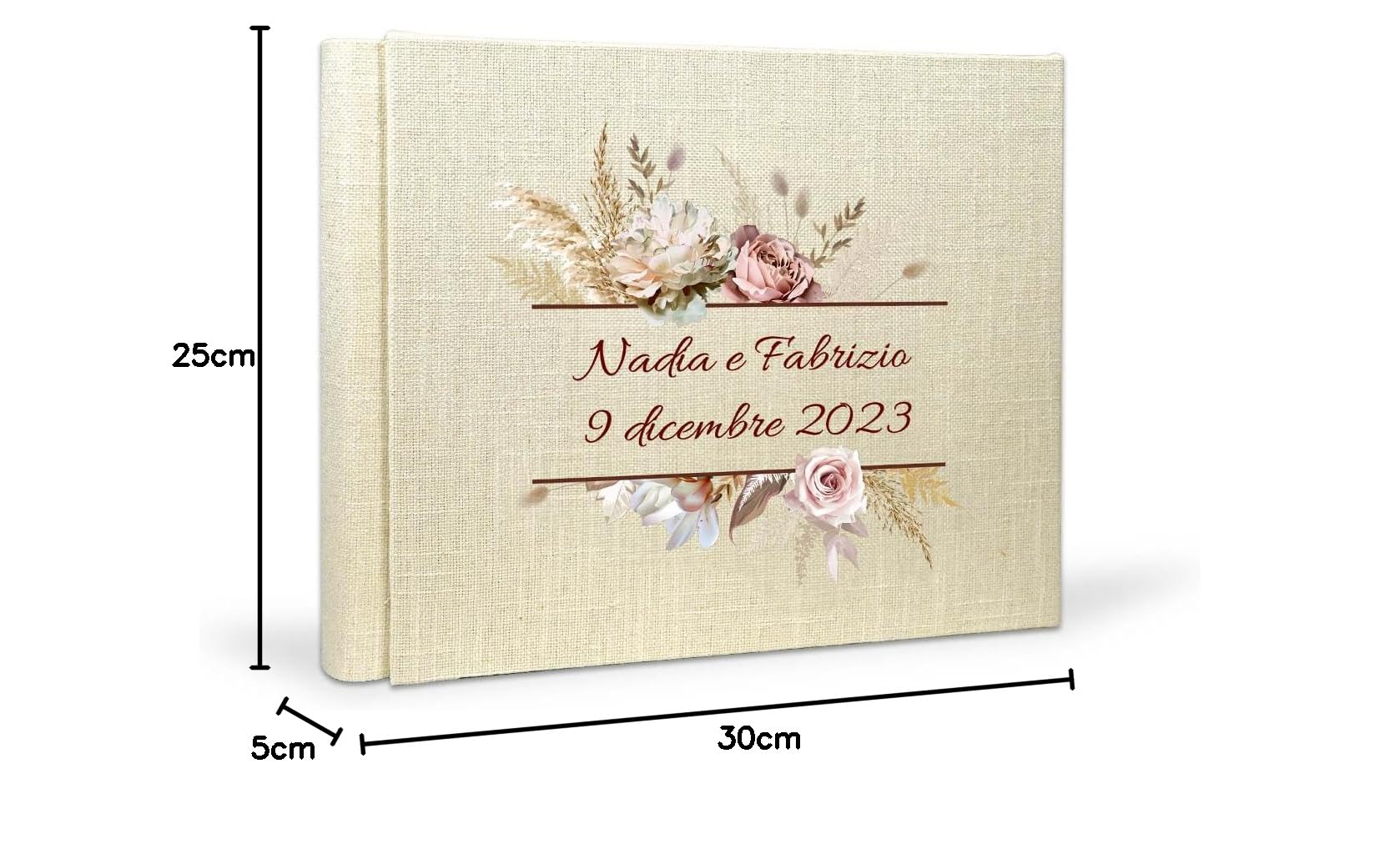 PHOTOCITY Gästebuch Hochzeitsgästebuch, Hardcover – personalisiertes Hochzeitsgästebuch – Hochzeits-Widmungsbuch (Lino, 30x25 60 pagine)