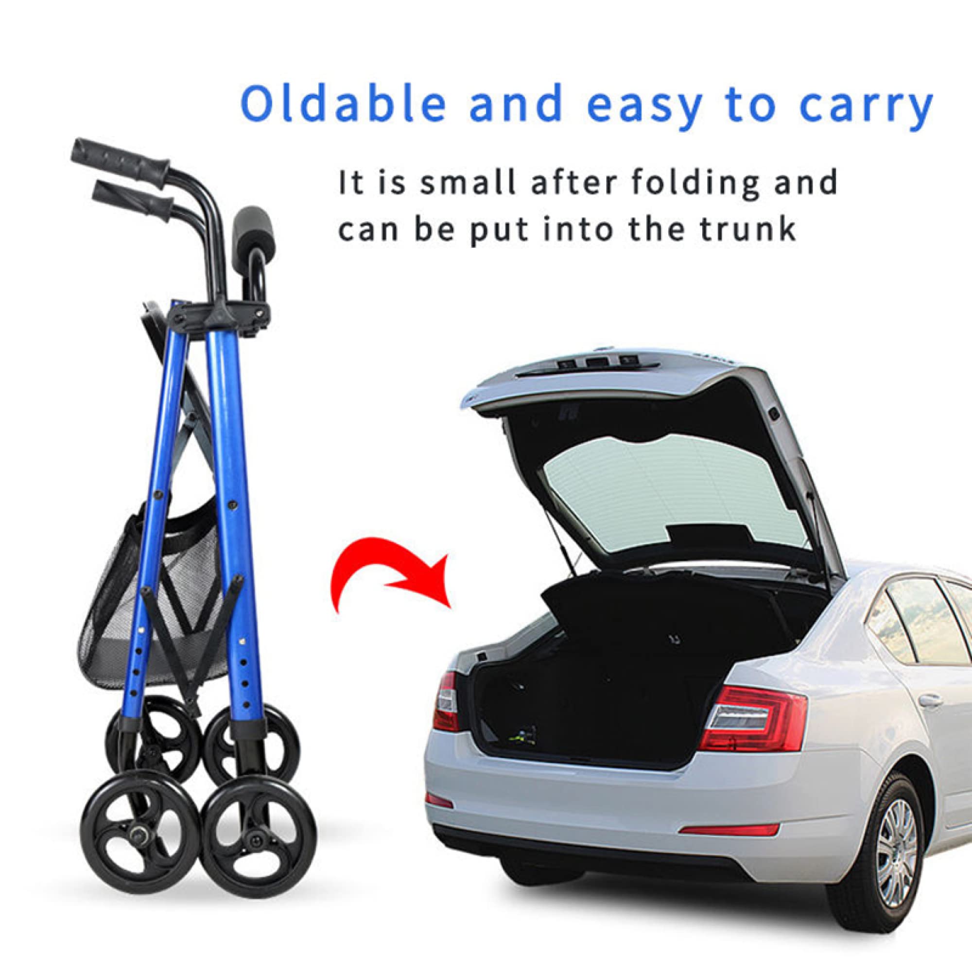 Andador con ruedas de acero con capacidad de peso de 348 lb - Andador con ruedas con asiento y 4 ruedas - Ayuda para caminar con asas ajustables para adultos mayores
