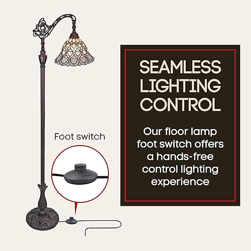 Miniatura 5 de Amora Lighting AM107FL11 lámpara de piso estilo Tiffany de 62 pulgadas, con sombra ajustable