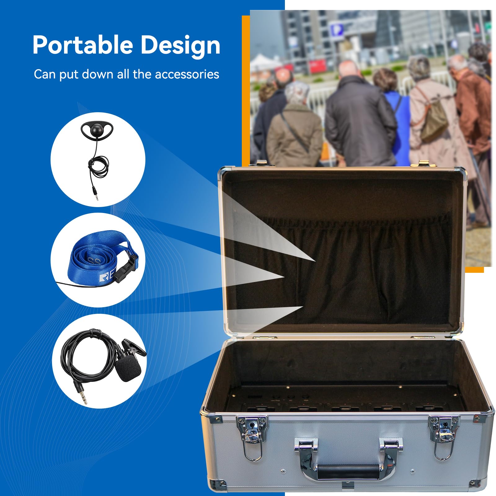 Retekess TT020 Caja de Carga del Sistema de Guía Turística, Compatible con Emparejamiento de Códigos de Una tecla, Diseño de Lápiz óptico Magnético, con 30 Ranuras Compatibles con TT116