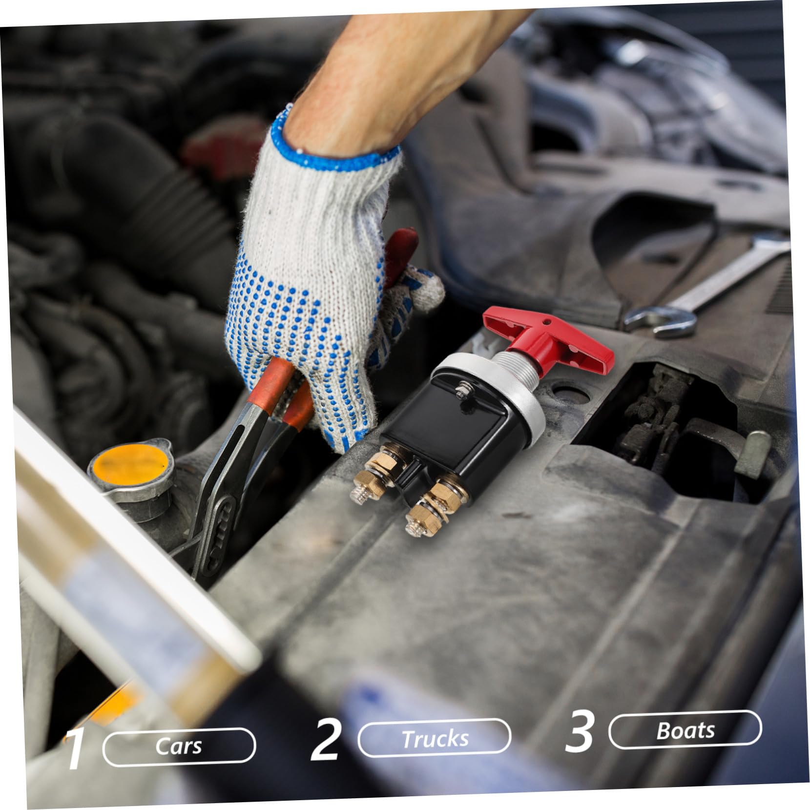 Interruttore Disconnettore Batteria con Piastra di Blocco Isolamento Avanzato Compatibile per Auto Camion Rv e Barche Protezione Motore e Interruzione Istantanea Sicurezza