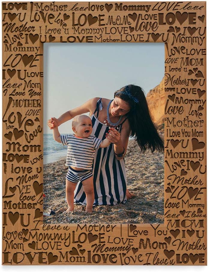 KATE POSH I Love You Grandma, Grammie Engraved Picture Frame, Grandma & Me Gifts, New Grandma, New Baby, Mother's Day, Grandparent's Day (5x7-Horizontal)
