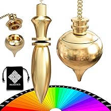 Majestic's Egyptian Divination Pendulum & Abbe Mermet Dowsing Pendulum with Witness in Golden Brass - Single Pack of 2 Pendulums [Lifetime Satisfaction or Refund]