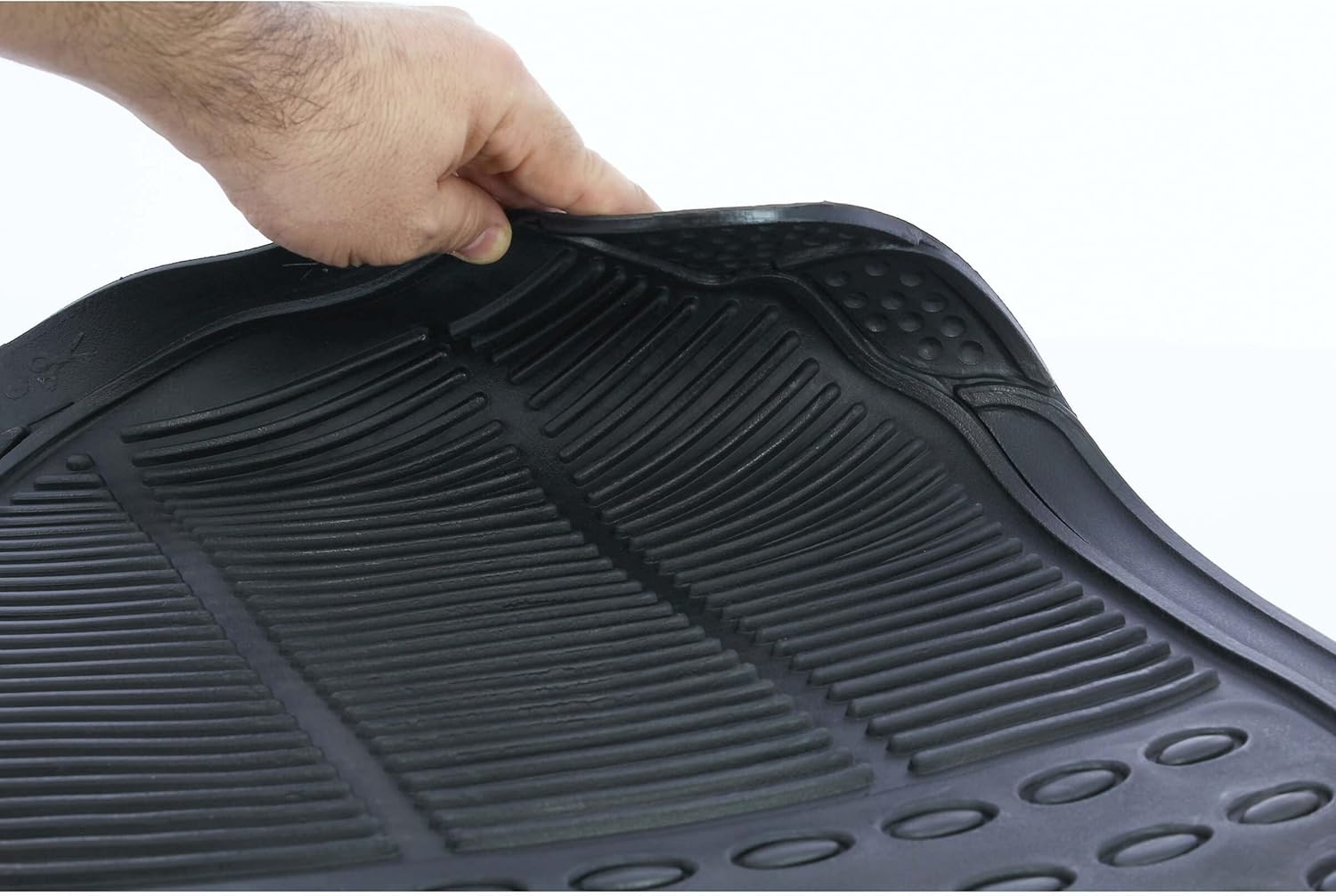 4 Piece Cut to Size Rubber Car Mats - Black