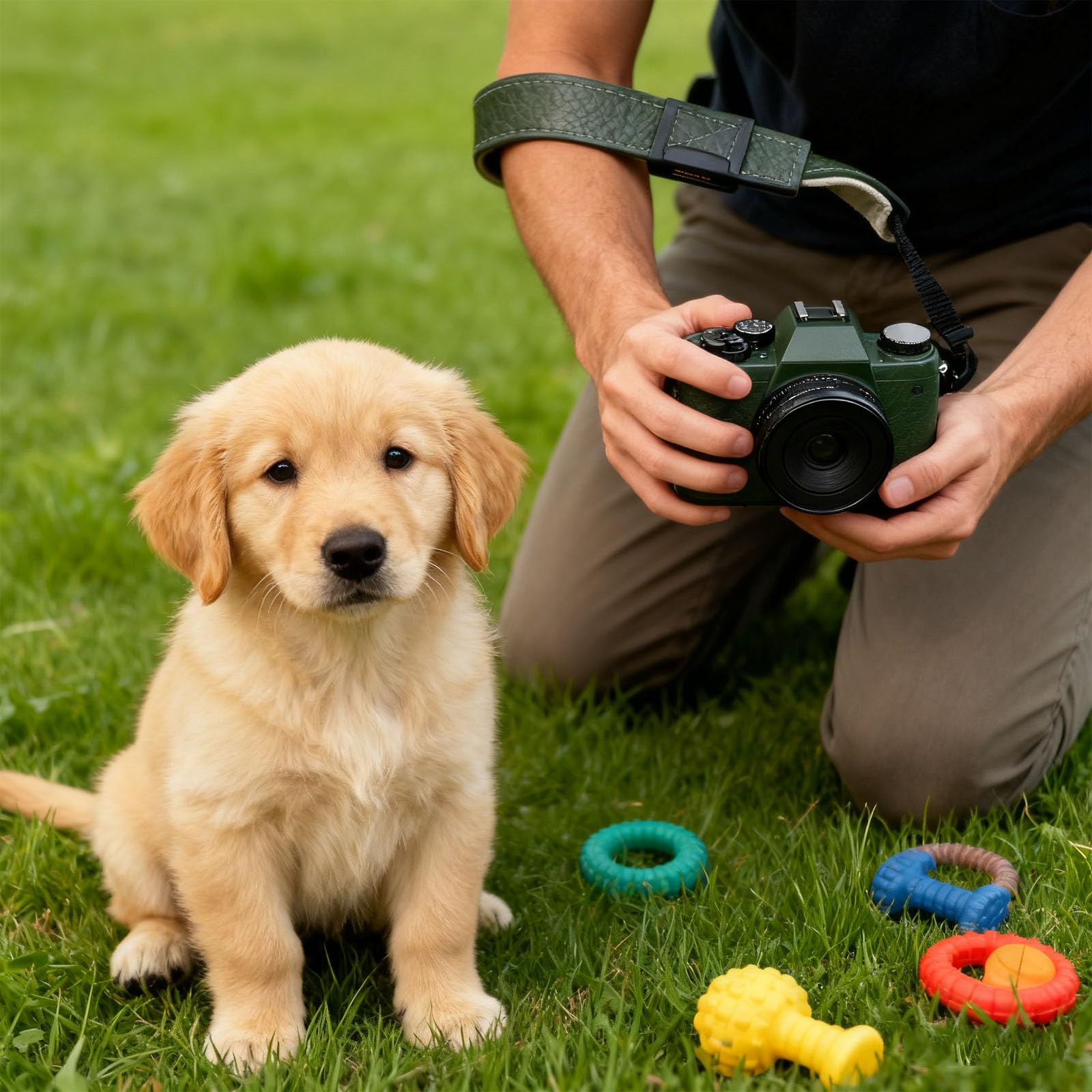 Cinghia da polso per fotocamera, a prova di caduta e antiscivolo, riduce l'affaticamento del polso. Impugnatura per fotocamera mirrorless, DSLR e action camera. Regolabile. Un accessorio essenziale