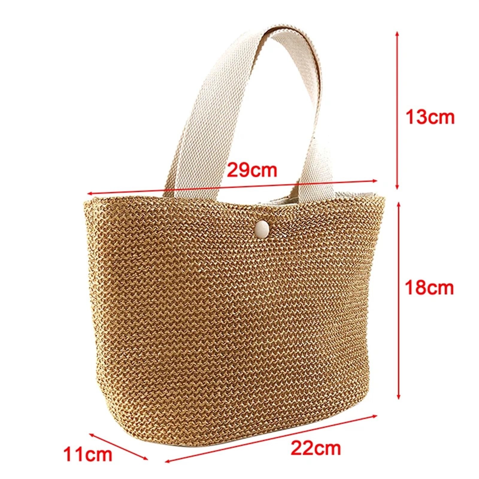 Geflochtene Tasche Strand Stroh Schulter Messenger Tasche Frauen Sommer gewebt Rattan Eimer Schulter Handtasche handgemachte Umhängetaschen for Frauen(Black)