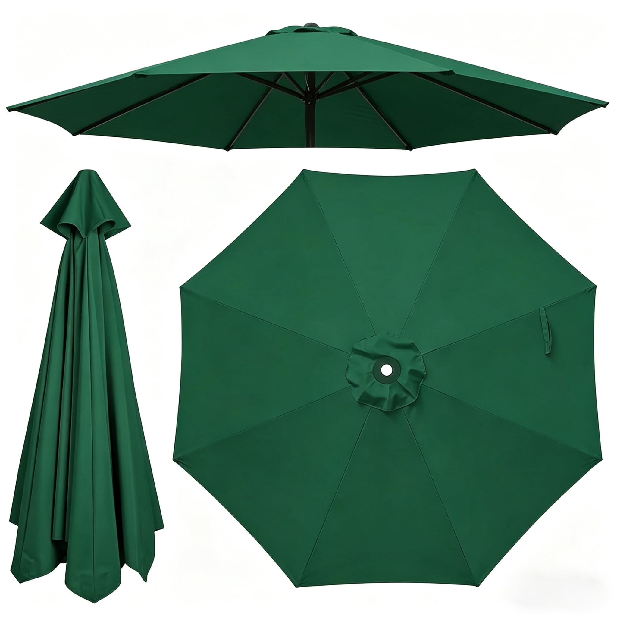 3m 8-Rib Garden Parasol Canopy Replacement, UV & Waterproof