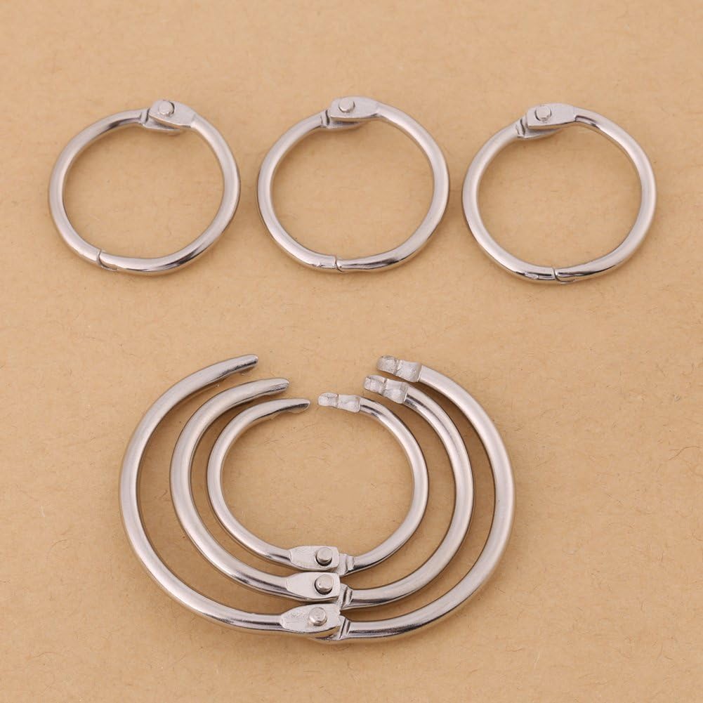 3Sizes 20PCS Split Ring Metal Hinged Ring Book Binder Key Rings Album Scrapbook Loose Leaf Clip DIY Art Craft Accessories (30mm) : Office Products