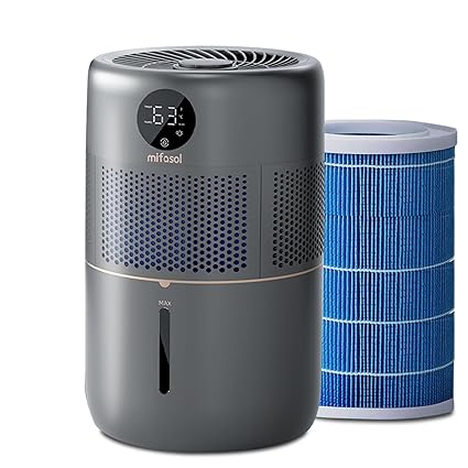 mifasol Humidifiers for Bedroom, Humidifiers for Home and Cool Evaporative Humidifier with Filter for Large Room, Quiet Sleep Mode, Top Fill Essential Oil Diffuser for Home, Plants(5L)