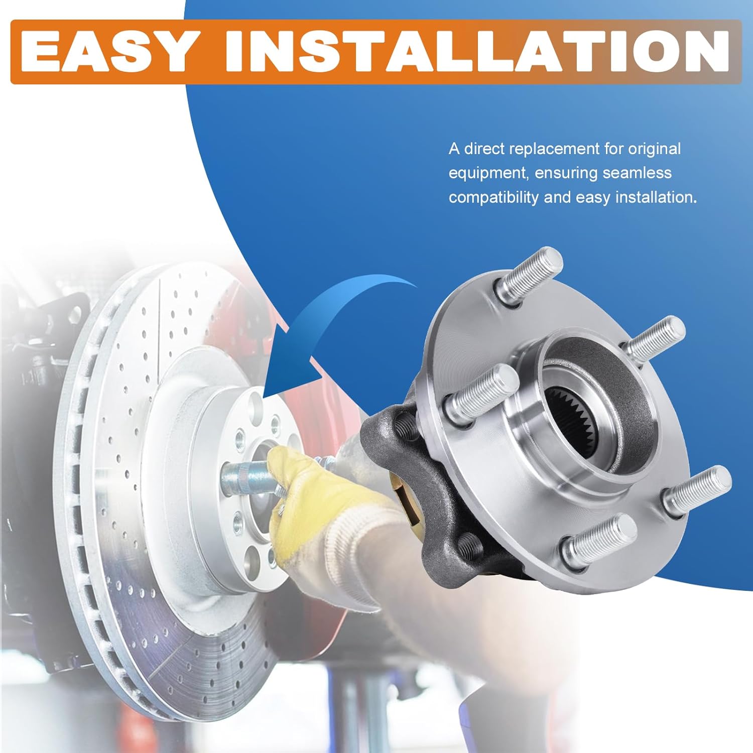 513294 Pair Front Wheel Hub Bearing Assembly Compatible with Nissan Altima 2007 2008 2009 2010 2011 2012 2.5L 4-Cylinder Models Only 5Lugs w/ABS - Image 7