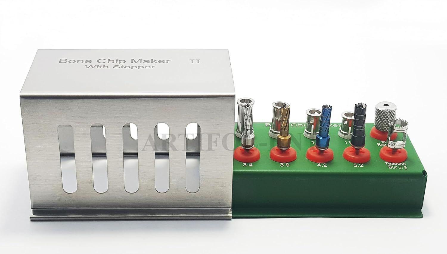 Dental Bone Chip Maker Kit II 10 Pcs with Stoppers Implant Drills Set Bone Collector Kit #OS1027