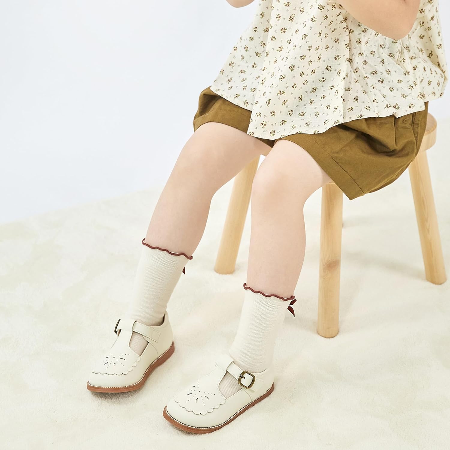 Kolan Todder Little Girls Oxford Shoes Mary Jane T-Strap School Uniform Party Dress Flat Shoes - Image 9