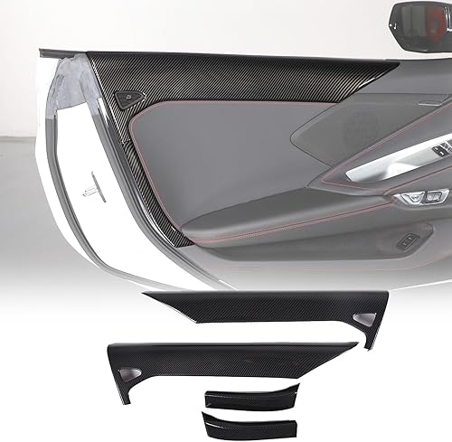 Cubierta de panel interior de puerta compatible con Chevrolet Corvette C8 Stingray 2020-2023, decoración de marco de panel superior de puerta