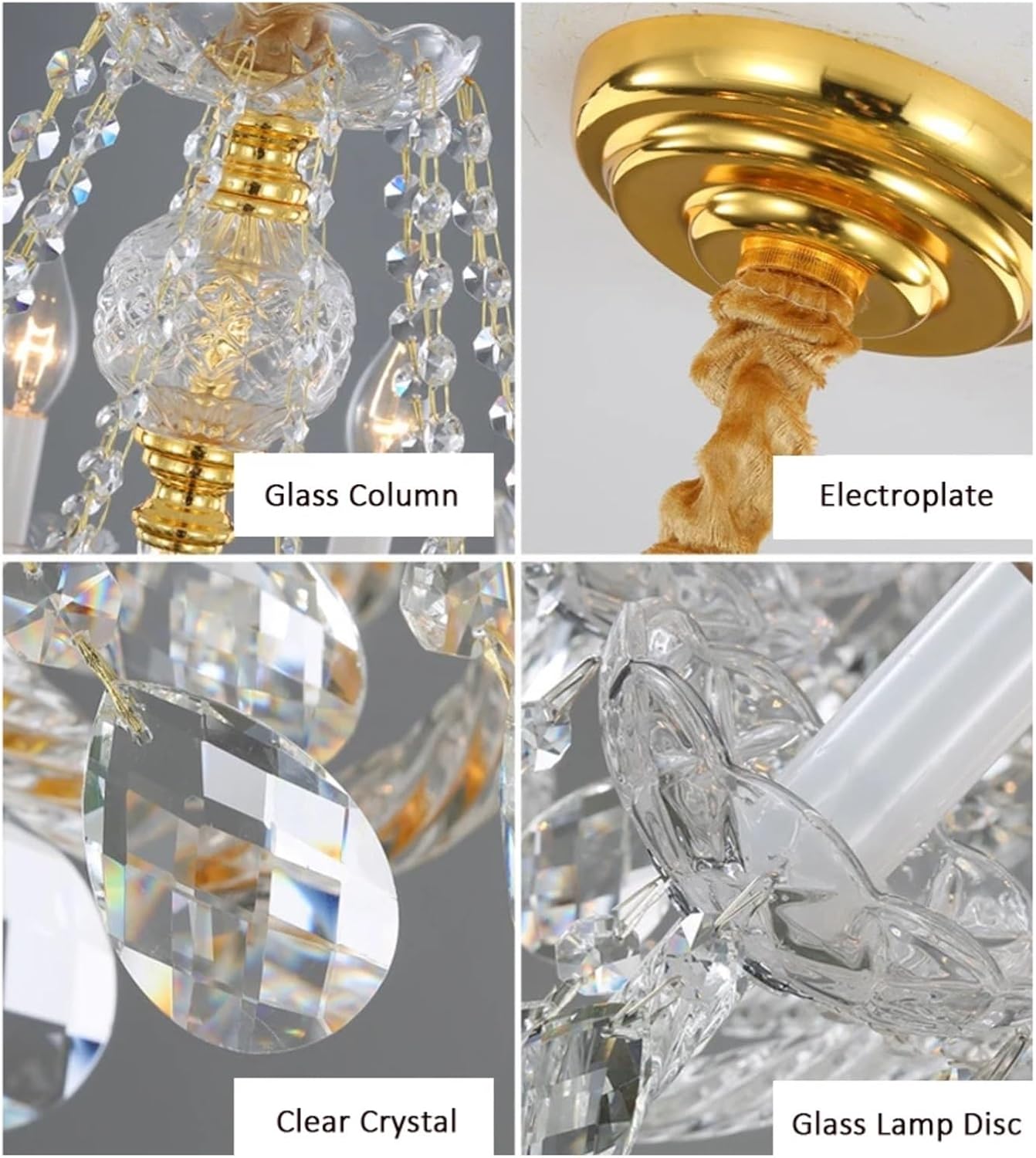 European Style Living Room Crystal Gold Chandelier White Simple Atmosphere Bedroom Candle Pendent Lamp Blue Luxury Villa Lights,luminaire