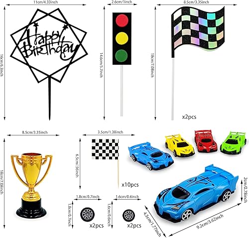Vista 2 de Racing Car Cake Decoration Racing Car Cake Topper Racing Car Birthday Cake Decorations Racing Car Party Favors for Kids Racing Car Theme Birthday