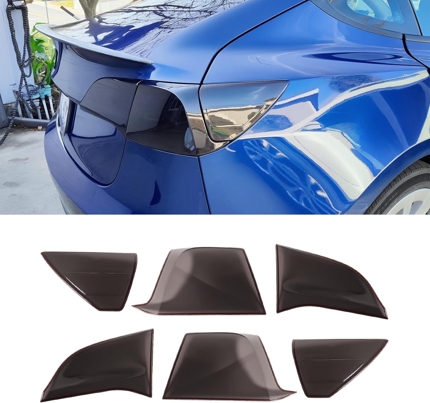 Smoked Tail Light Cover Guards Fit for Tesla Model 3 2017-2023 / Tesla Model Y 2020-2024 Accessories, Rear Taillight Decorative Protection Trim, Reverse Tail Lamp Shell Shade