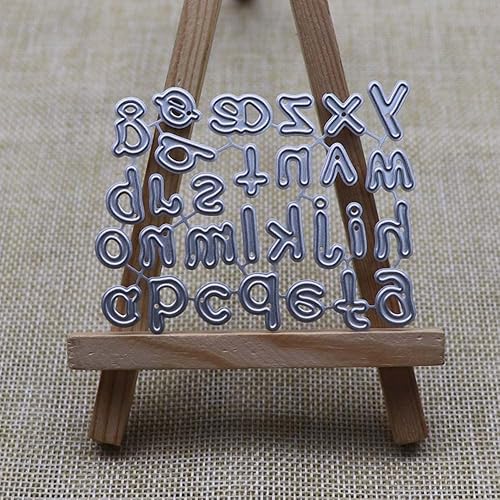 Miniatura 6 de AHOMASH Troqueles de corte del alfabeto, letras troqueladas para hacer tarjetas, troqueles de corte de metal para bricolaje, álbumes de recortes,