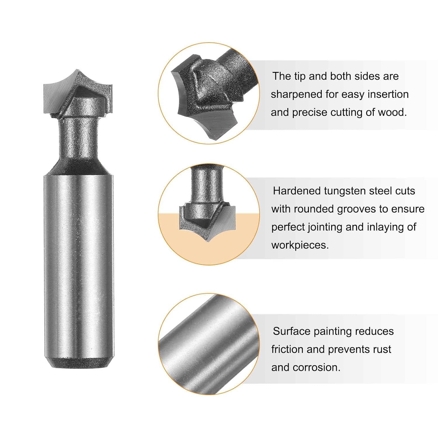 HARFINGTON 2pcs Point Cutting Roundover Router Bit 1/4" Radius 1/2" Shank 1/2" Cutting Diameter 2 Flute Round Over CNC Router Bit for 2D and 3D Carving Woodworking Engraving Tool