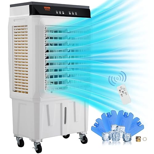 VEVOR Evaporative Air Cooler,120W 2100CFM Swamp Cooler with 7 Gal