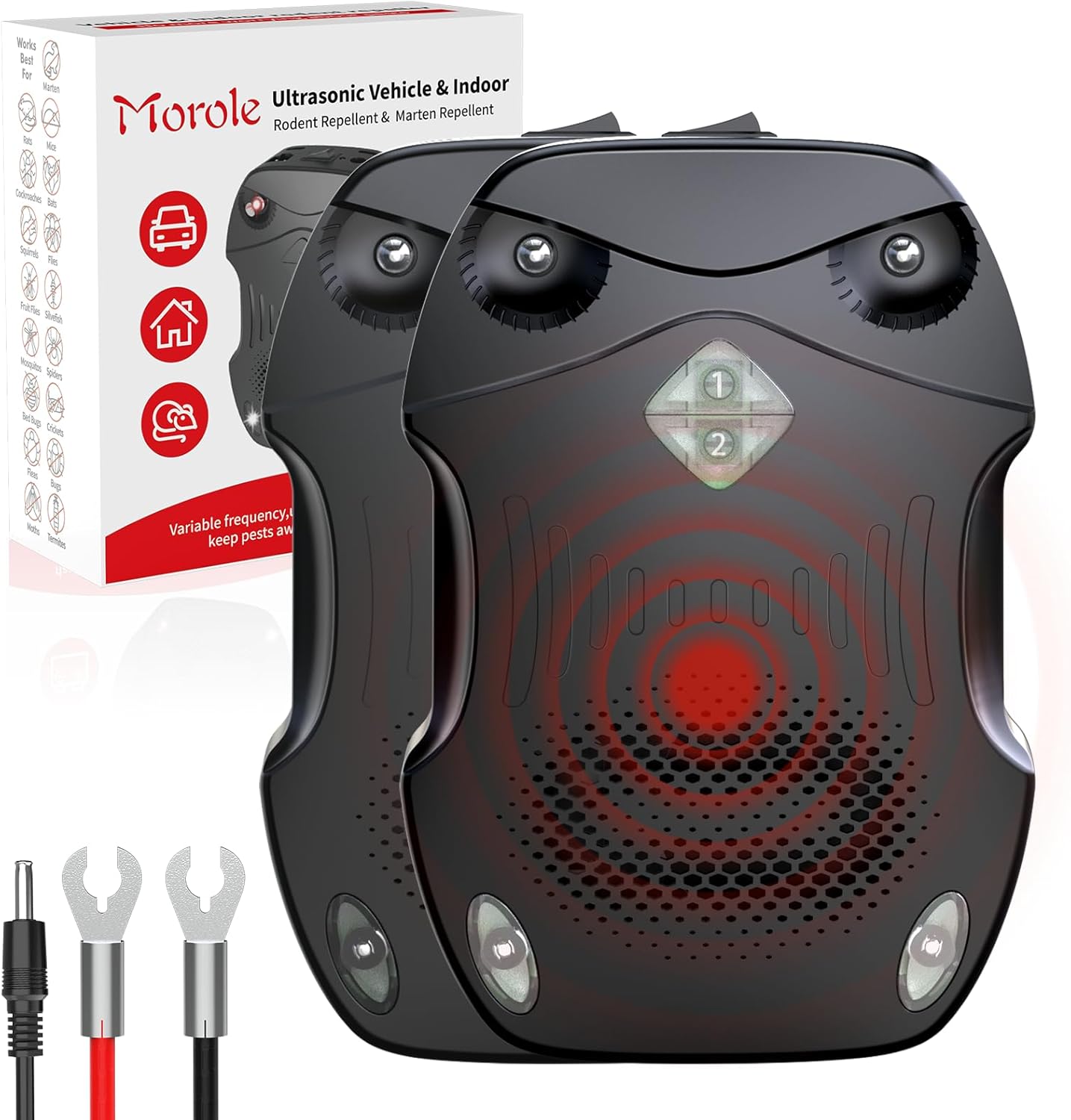 Ultrasonic Rodent Repellent, 2 Pack Plug-in Mouse Rat Pest Bat Squirrels