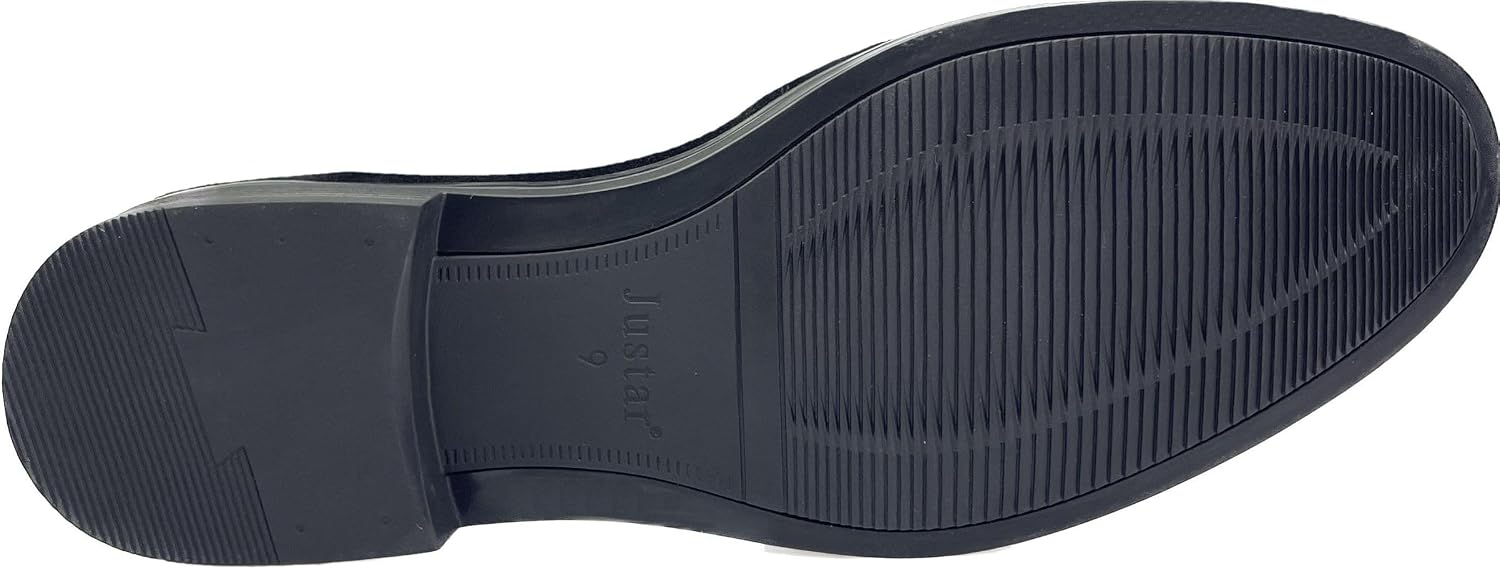 Justar Men's Leather Casual Loafers Slip-On Comfort Tuxedo Dress Shoes for Business Office
