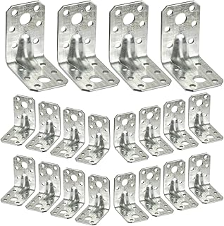 20 Stück Winkelverbinder mit Sicke 52.5 x 52.5 x 35 mm, Winkel Metall Schwerlastwinkel Metallwinkel Holzverbinder Montagewinkel Befestigungswinkel 90 Grad Winkelverbinder