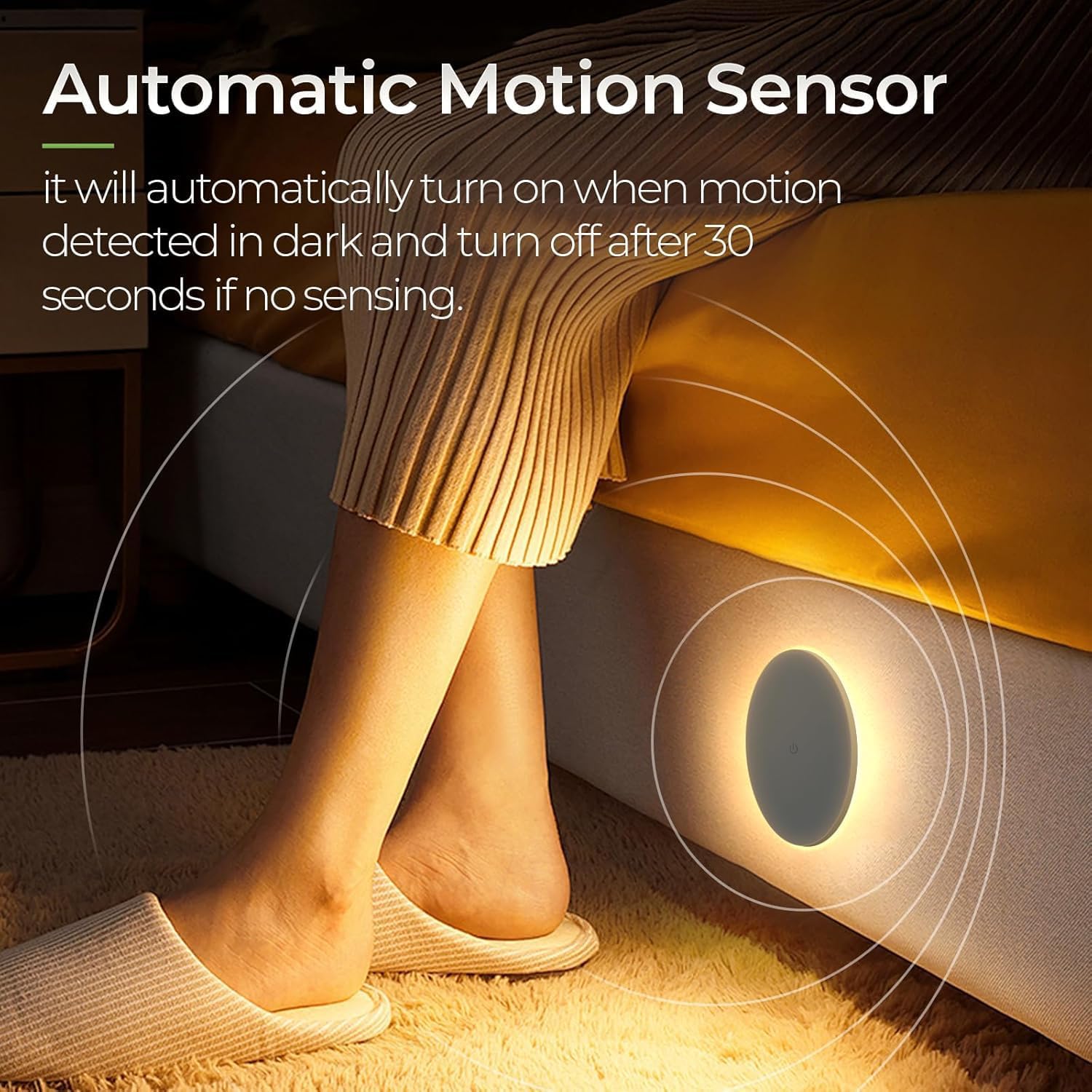 Indoor Backlit Wall Sconce, Dusk to Dawn Motion Sensor Wireless Adjustable Brightness 2000mAh Rechargeable Night Light, White