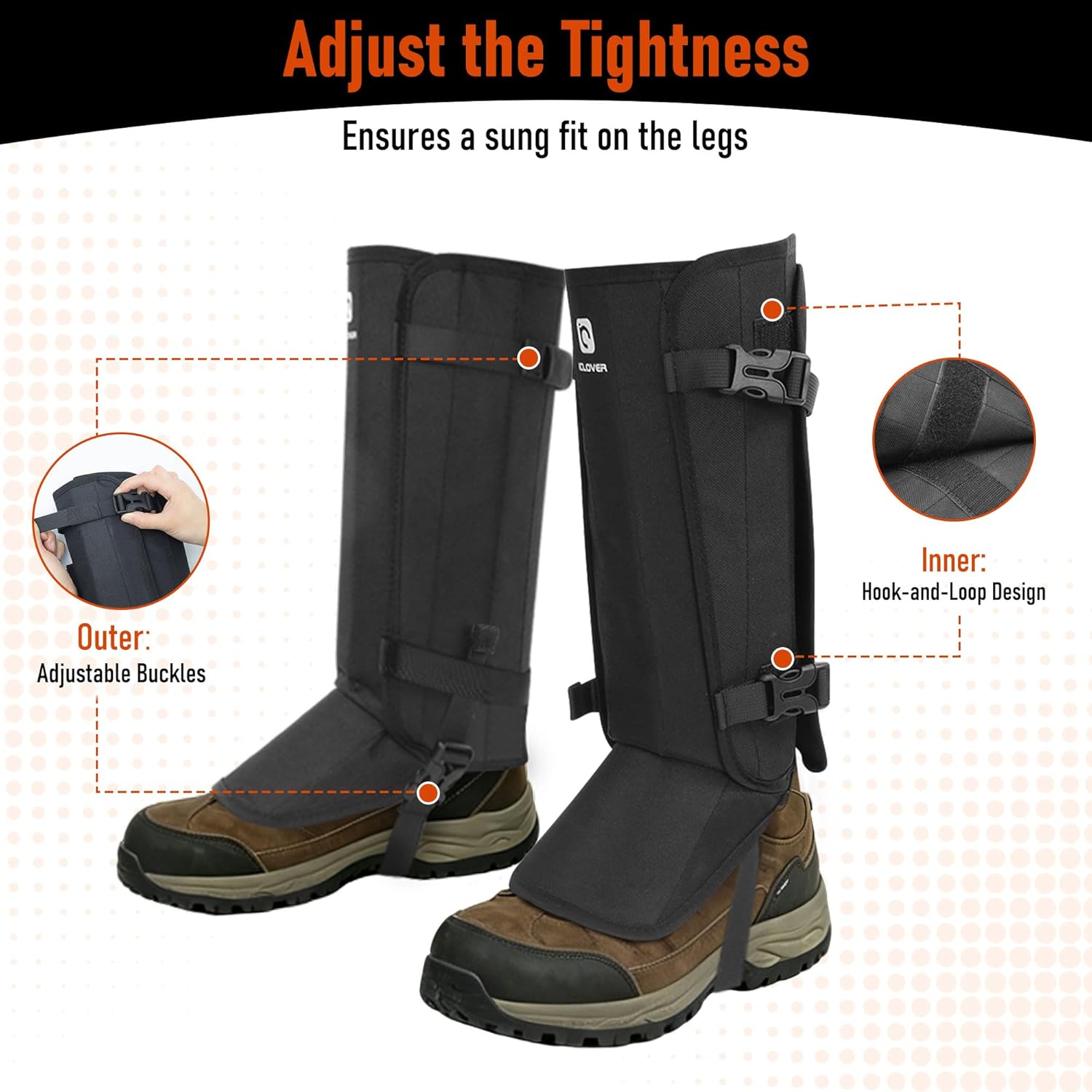 IC ICLOVER Snake Guards, New Upgraded Lightweight Stab-Resistant Snake Gaiters Proof Leggings, Protects Against Snake Bite of All Types of Rattlesnakes, Adjustable Size Fits for Men